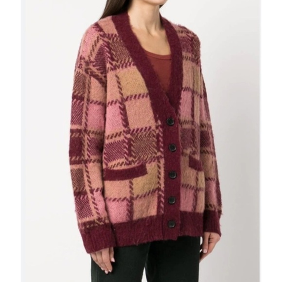 Re/Done 90s Oversized Mulberry Knit Sweater Cardigan - Picture 2 of 10